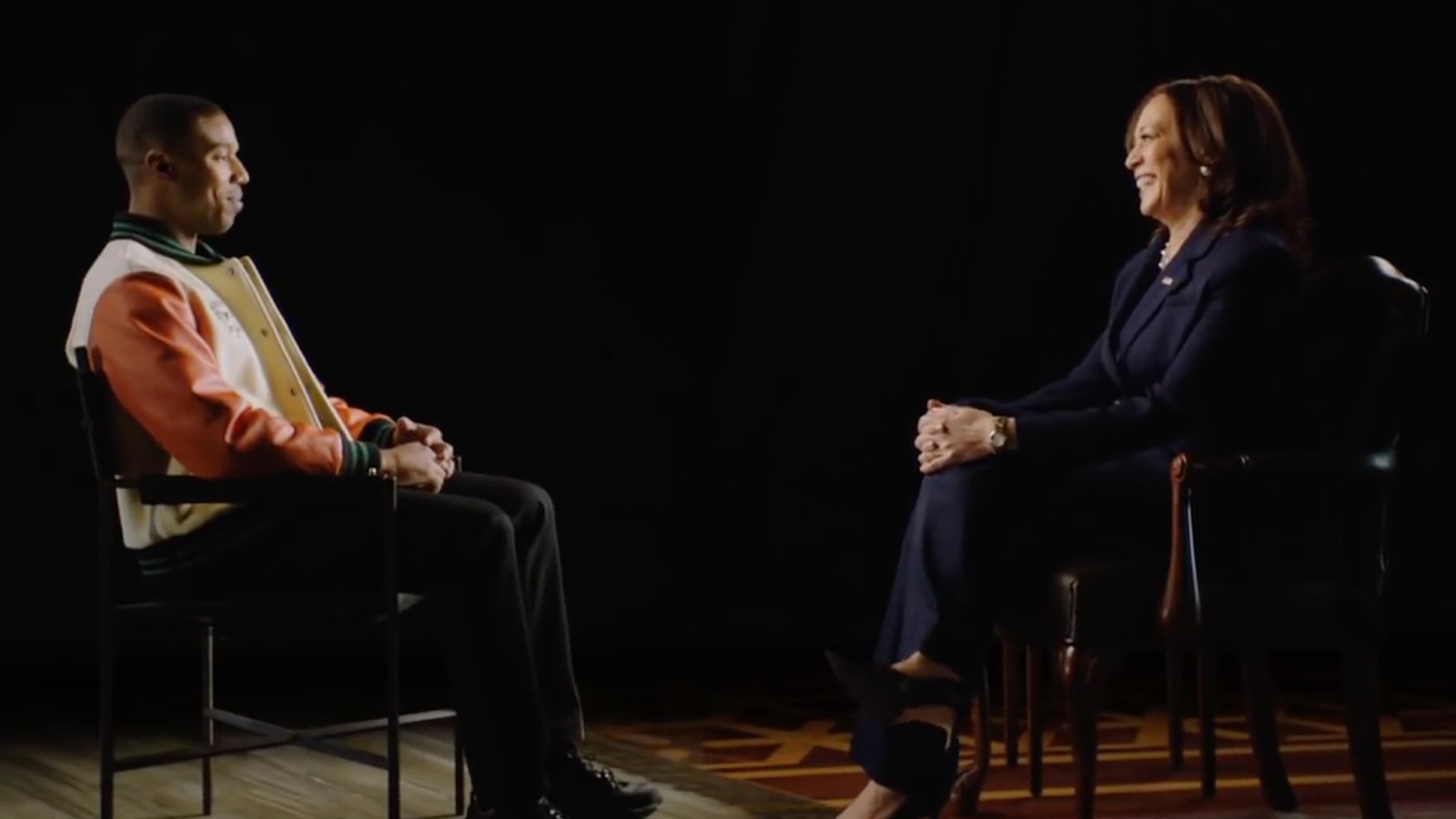 Actor Michael B. Jordan & Vice President Kamala Harris Sit Down Ahead